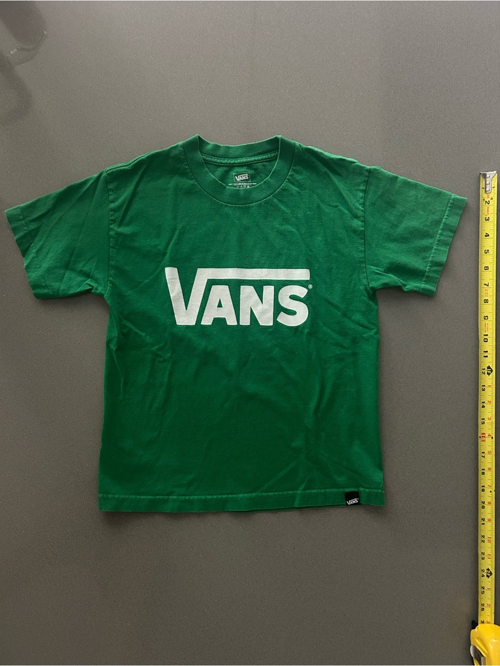 Vans Green Tee with White Logo - Kids Short Sleeve